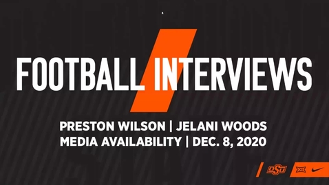 Thumbnail for entry 12/9/20 Cowboy Football: Jelani Woods and Preston Wilson Speak to the Media