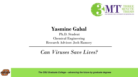 Thumbnail for 2018 3 Minute Thesis Finals: Yasmine Gabal
