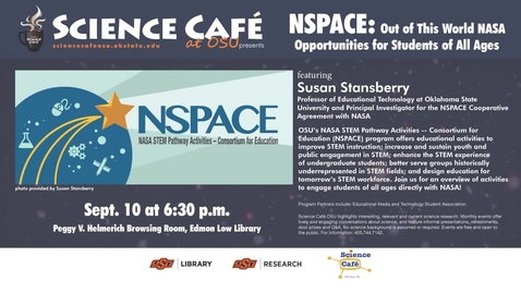 Thumbnail for Science Cafe presents NSPACE Out of This World NASA Opportunities for Students of All Ages