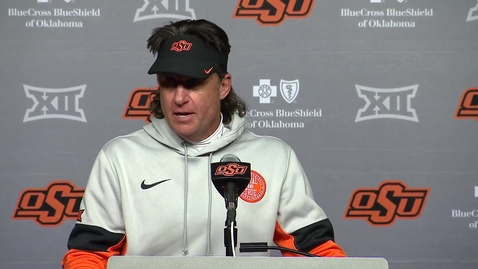 Thumbnail for entry 12/2/19 Bedlam Postgame: Gundy Speaks to the Media