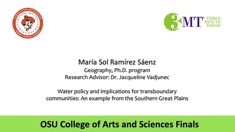 Thumbnail for entry Maria Sol Ramirez Saenz: CAS 3MT Graduate Finals