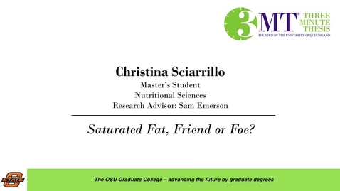 Thumbnail for 2018 3 Minute Thesis Finals: Christina Sciarrillo