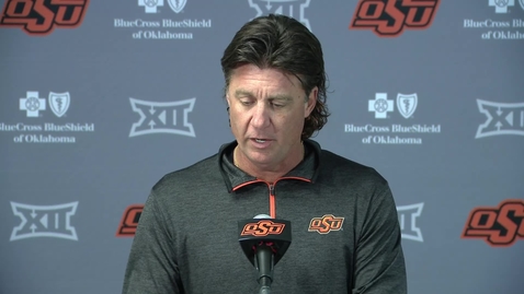 Thumbnail for 10/29/19 Cowboy Football: OSU/TCU Head coach Mike Gundy speaks to the Media