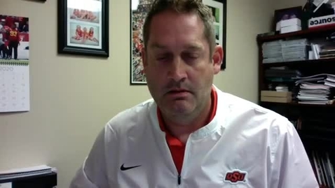 Thumbnail for entry 10/7/20 Cowgirl Soccer: OSU Cowgirl Head Coach Colin Carmichael and Players Grace Dennis and Grace Yochum Address the Media.