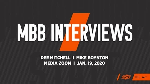 Thumbnail for entry 1/19/21 Cowboy Basketball:  Mike Boynton and Dee Mitchell Speak to the Media