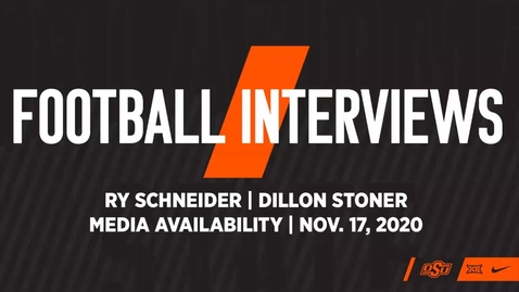 Thumbnail for entry 11/18/20 Cowboy Football: Ry Schneider and Dillon Stoner Speak to the Media
