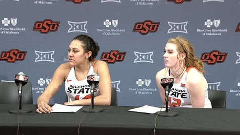 Thumbnail for 2/25/19 Cowgirl Basketball: v. Kansas Postgame Press Conference Braxtin Miller and Vivian Gray