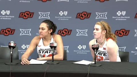 Thumbnail for entry 2/25/19 Cowgirl Basketball: v. Kansas Postgame Press Conference Braxtin Miller and Vivian Gray