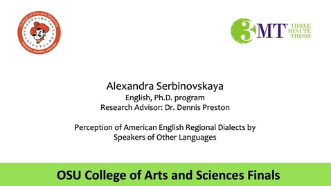 Thumbnail for entry Alexandra Serbinovskaya: CAS 3MT Graduate Finals