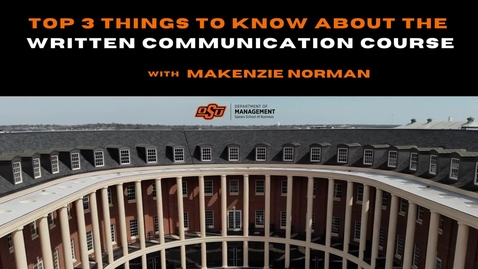 Thumbnail for Written Communication, Business Communication - Makenzie Norman, Oklahoma State University