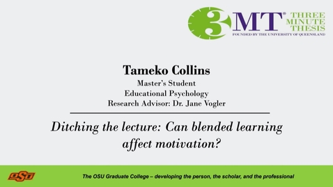 Thumbnail for Fall 2021 3MT Finalist: Tameko Collins