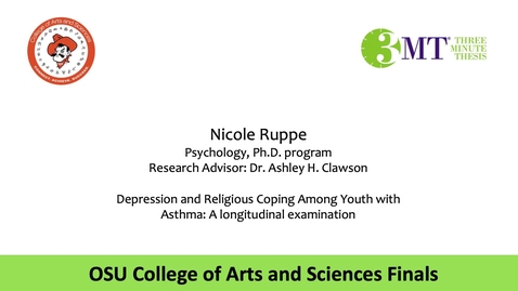 Thumbnail for Nicole Ruppe: CAS 3MT Graduate Finals