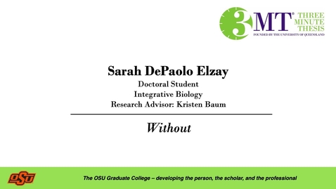 Thumbnail for entry Sarah DePaolo Elzay: 3MT Graduate College