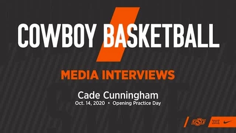 Thumbnail for entry 10/19/20 Cowboy Basketball: OSU Cowboy Player Cade Cunningham Addresses the Media