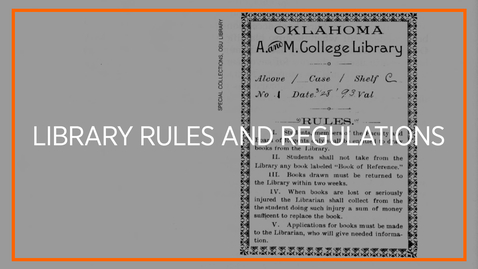 Thumbnail for entry Library Rules And Regulations Through The Years