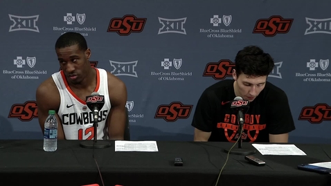 Thumbnail for entry 02/15/19 Cowboy Basketball: Texas Tech Postgame Press Conference Lindy Waters II and Cameron McGriff