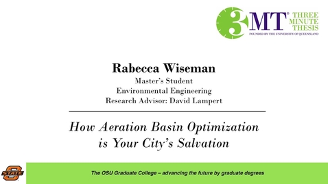 Thumbnail for entry 2018 3 Minute Thesis Finals: Rabecca Wiseman