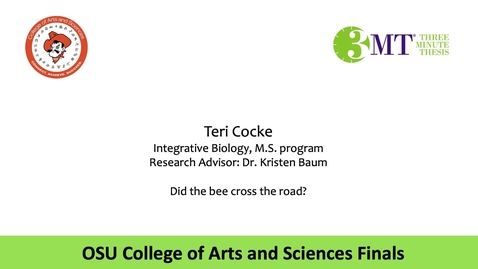 Thumbnail for Teri Cocke: CAS 3MT Graduate Finals