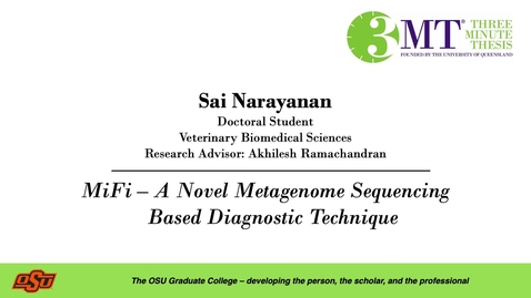 Thumbnail for entry Sai Narayanan: 3MT Graduate College