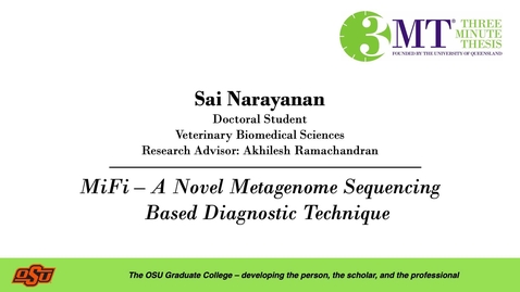 Thumbnail for Sai Narayanan: 3MT Graduate College