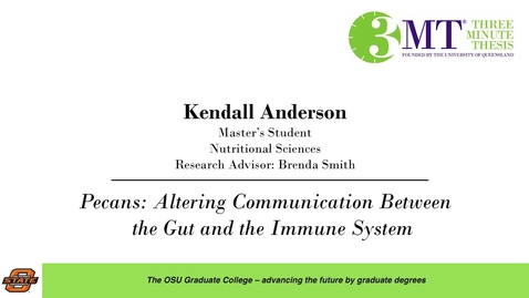 Thumbnail for entry 2018 3 Minute Thesis Finals: Kendall Anderson