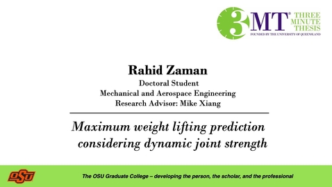 Thumbnail for Rahid Zaman: 3MT Graduate College