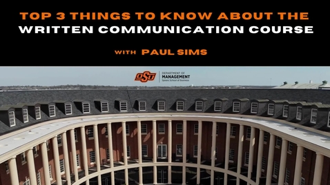 Thumbnail for entry Written Communication, Business Communication - Paul Sims, Oklahoma State University