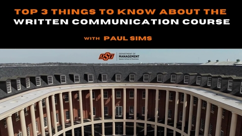 Thumbnail for Written Communication, Business Communication - Paul Sims, Oklahoma State University