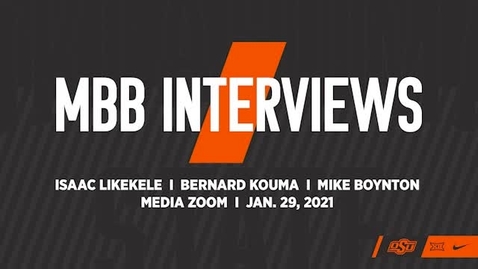 Thumbnail for entry 2/1/21 Cowboy Basketball: Coach Boynton and Players Isaac Likekele and Bernard Kouma  Speak to the Media
