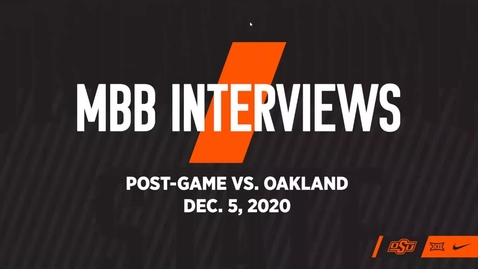 Thumbnail for 12/7/20 Cowboy Basketball: OSU Cowboy Basketball Head Coach Mike Boynton and players Cade Cunningham and Isaac Likekele Address the Media