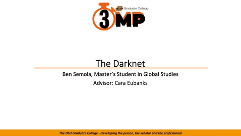 Thumbnail for 2019 Three Minute Paper: Ben Semola