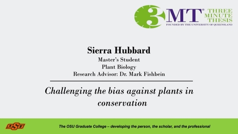 Thumbnail for Fall 2021 3MT Finalist: Sierra Hubbard