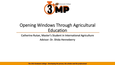 Thumbnail for 2019 Three Minute Paper: Catherine Rutan