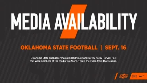 Thumbnail for 9/16/20 Cowboy Football: OSU Cowboys Malcolm Rodriguez and Kolby Harvell-Peel  Address the Media