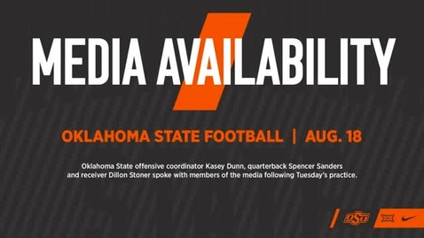 Thumbnail for 8/18/20 Cowboy Football: Kasey Dunn, Spencer Sanders &amp; Dillon Stoner speak to the Media