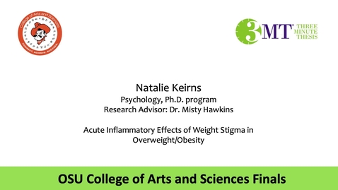 Thumbnail for entry Natalie Keirns: CAS 3MT Graduate Finals