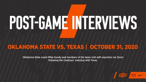 Thumbnail for 11/2/20 Cowboy Football: Postgame Interviews vs. Texas