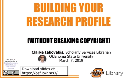 Thumbnail for Building Your Research Profile (Without Breaking Copyright)