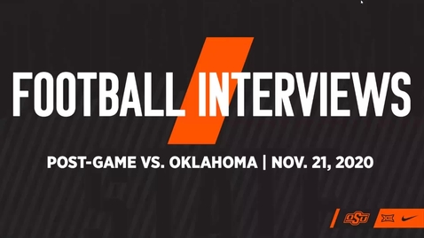 Thumbnail for entry 11/21/20 Cowboy Football: Bedlam Postgame Interviews