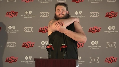 Thumbnail for entry 4/6/21 Cowboy Football: OSU Cowboy Football Player Josh Sills Addresses the Media