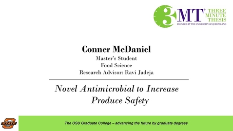 Thumbnail for entry 2018 3 Minute Thesis Finals: Conner McDaniel