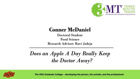 Thumbnail for entry Conner McDaniel: 3MT Graduate College
