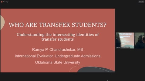 Thumbnail for Oklahoma Statewide Transfer Student Success Conference: Who Are Transfer Students