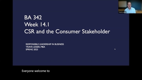 Thumbnail for entry BA342: Week 14.1 - CSR and the Consumer Stakeholder