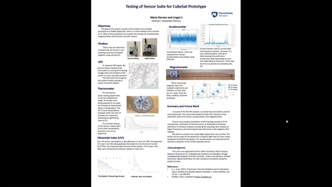 Thumbnail for entry Testing of Sensor Suite for CubeSat Prototype