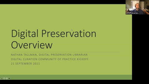 Thumbnail for Digital Preservation | Digital Curation Community of Practice