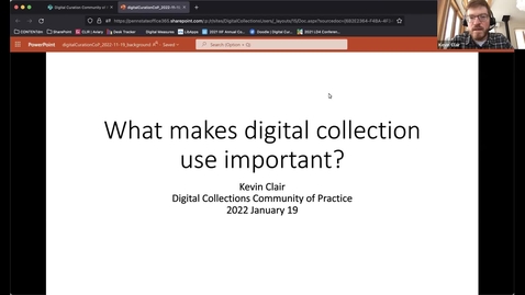 Thumbnail for Digital Curation Community of Practice -- Digital Collections Uses, 2022 January 19