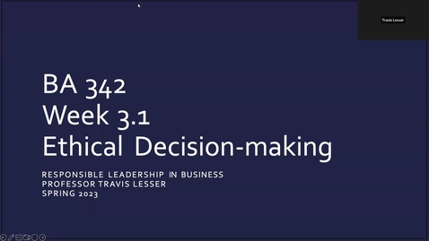 Thumbnail for BA342: Week 3.1 - Ethical Decision-Making