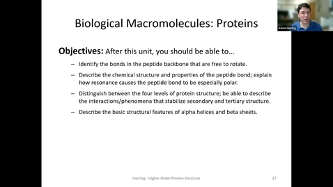 Thumbnail for entry CHEM 130 - Higher Order Protein Structure