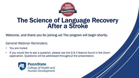 Thumbnail for The Science of Language Recovery After a Stroke
